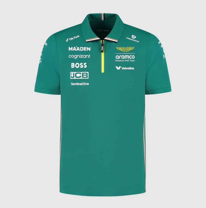 Polo Aston Martin F1™ 2025 Team Oficial con Detalles BOSS
